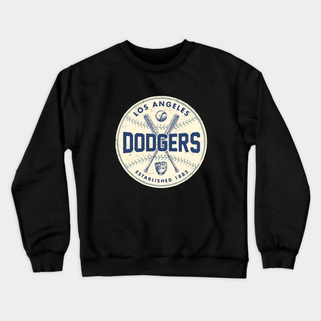 Old Style Los Angeles Dodgers 3 by Buck Tee Crewneck Sweatshirt by Buck Tee